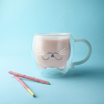 Cat mug white