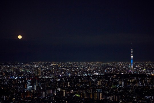 日本百名月認定 サンシャイン60展望台からの月