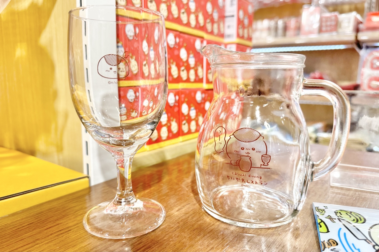 Carafe and mini wine glass used for carafe of chestnut manju sangria (non-alcoholic). So cute!