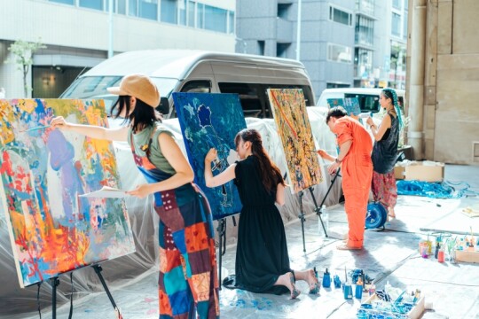 「Kids = Artists」作品制作の様子