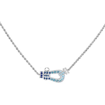 日本限定商品：フォース10 ブルーシェード ネックレス ミディアムモデル　素材：WG、ダイヤモンド、ブルーサファイア、トパーズ、アクアマリン　税込：¥792,000