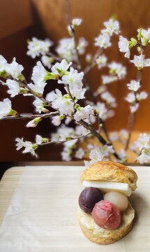 LITTLE SPICE THE CAFE ミライ【春の三色あんバターサンドスコーン】
